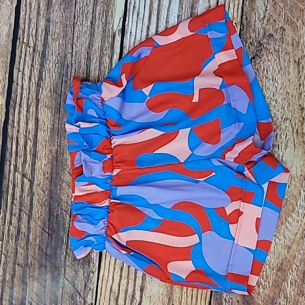 Tyche Abstract Paperbag Waist Shorts